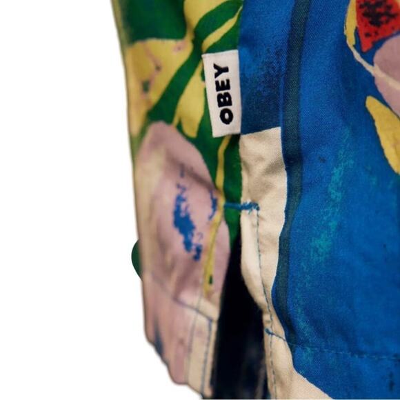 OBEY Fruit Cans Shirt S NWT Graphic Print Camp Collar Festival Streetwear - Picture 5 of 12